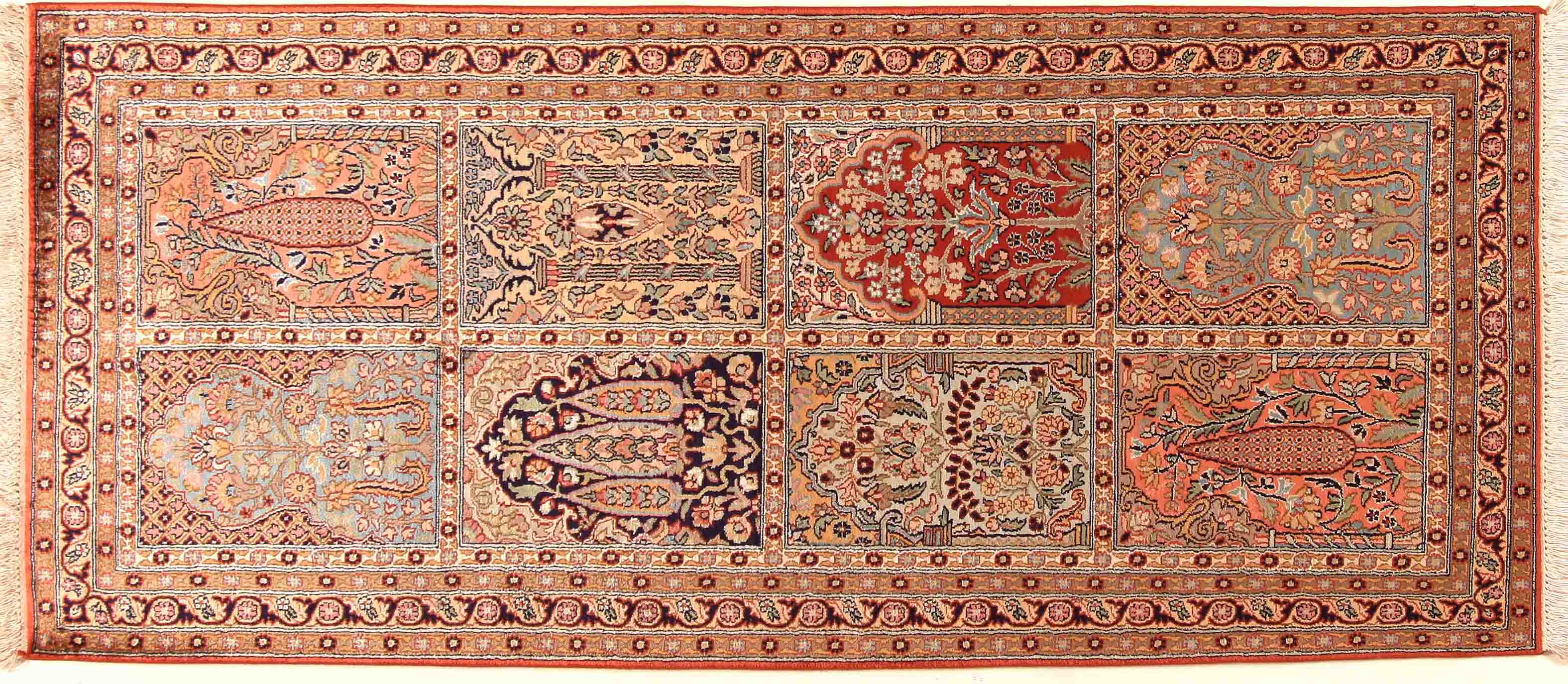 Kaschmir Seide FL, Indien – handgeknüpfter Teppich 183 × 79 cm